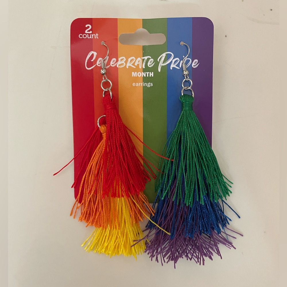 Pride Rainbow Tassel Earrings